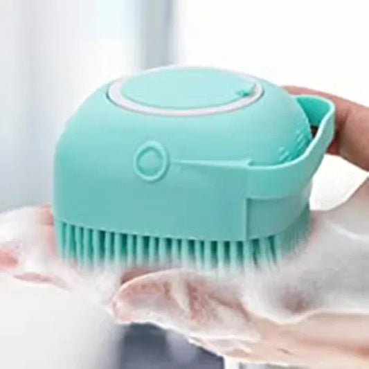 Pet Grooming Bath Massage Brush with Dispenser